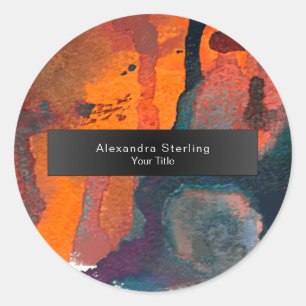 Flowing Light Abstract Watercolor Classic Round Sticker