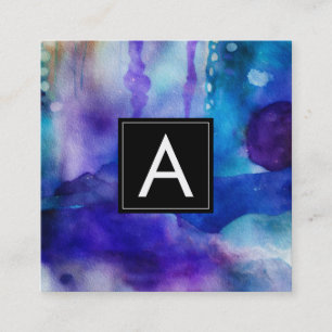 Flowing Light Abstract Watercolor Square Business Card