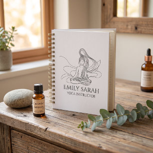 Flowing Line Art Meditating Figure yoga Notebook
