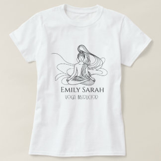 Flowing Line Art Meditating Figure yoga T-Shirt