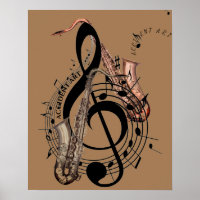 Flowing Musical Symbols w/Saxophones on a