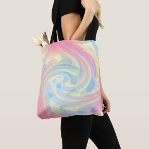 Flowing Pastel Colours Elegant Abstract Swirly Tote Bag