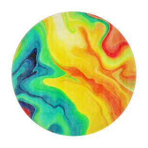 Flowing Rainbow Design Cutting Board