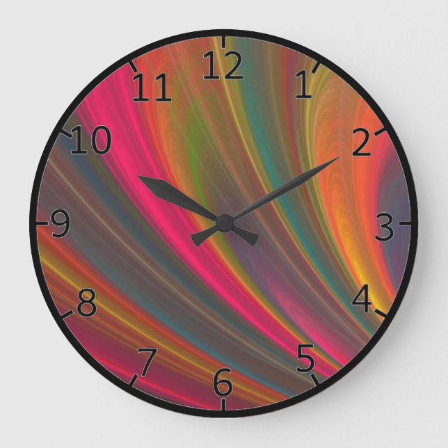 Flowing Rainbow Large Clock (Front)