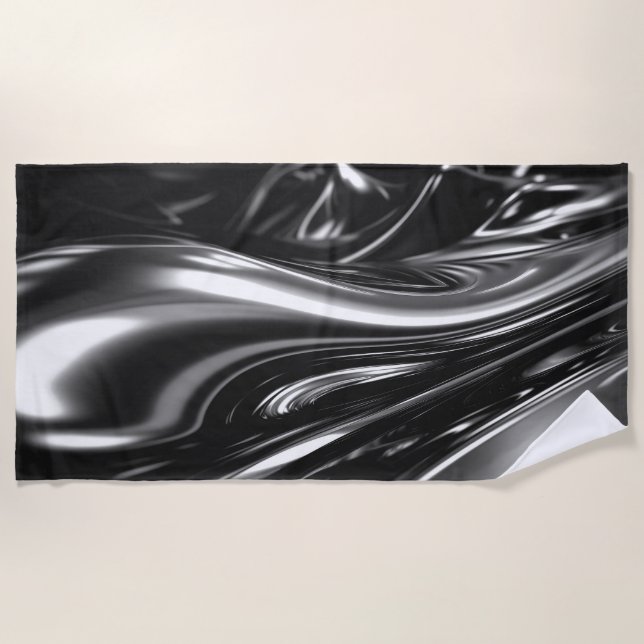 Flowing Silver Metal  Beach Towel (Front)