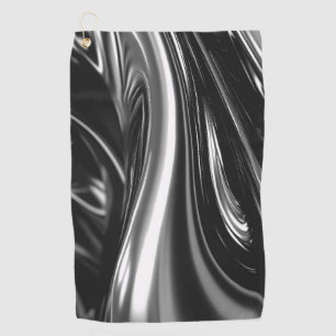 Flowing Silver Metal  Golf Towel