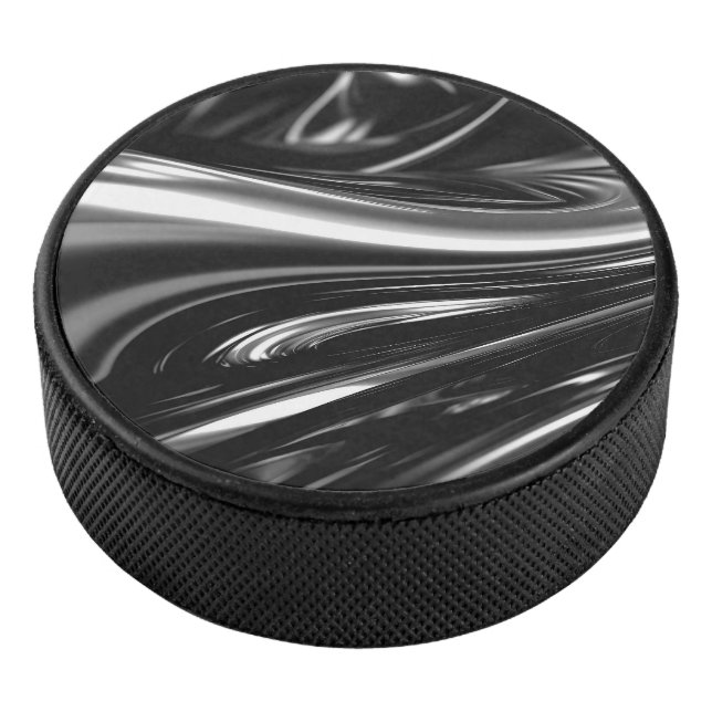 Flowing Silver Metal  Hockey Puck (3/4)