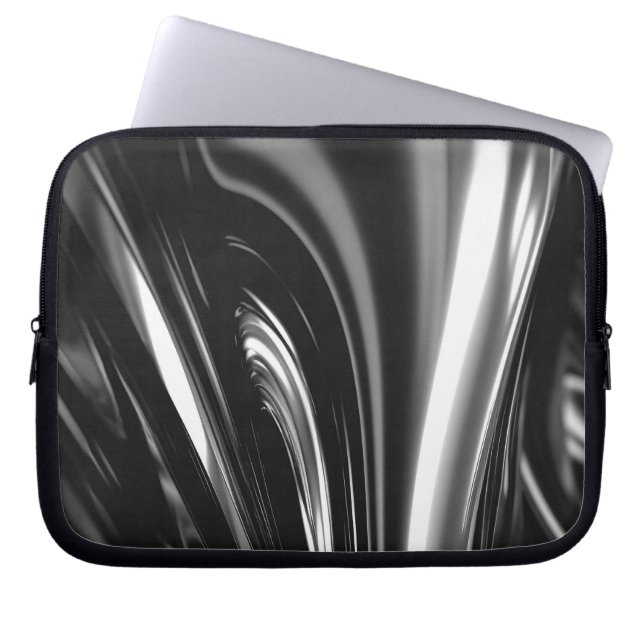 Flowing Silver Metal  Laptop Sleeve (Front)