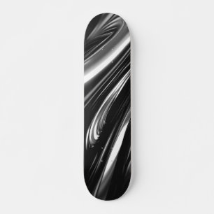 Flowing Silver Metal  Skateboard