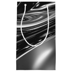 Flowing Silver Metal Small Gift Bag