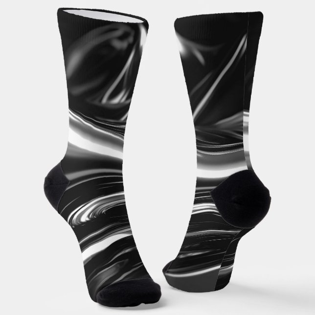 Flowing Silver Metal  Socks (Angled)