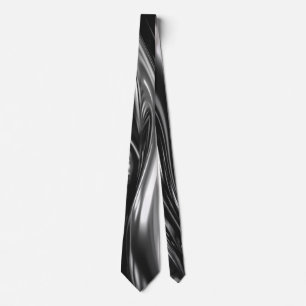 Flowing Silver Metal Tie