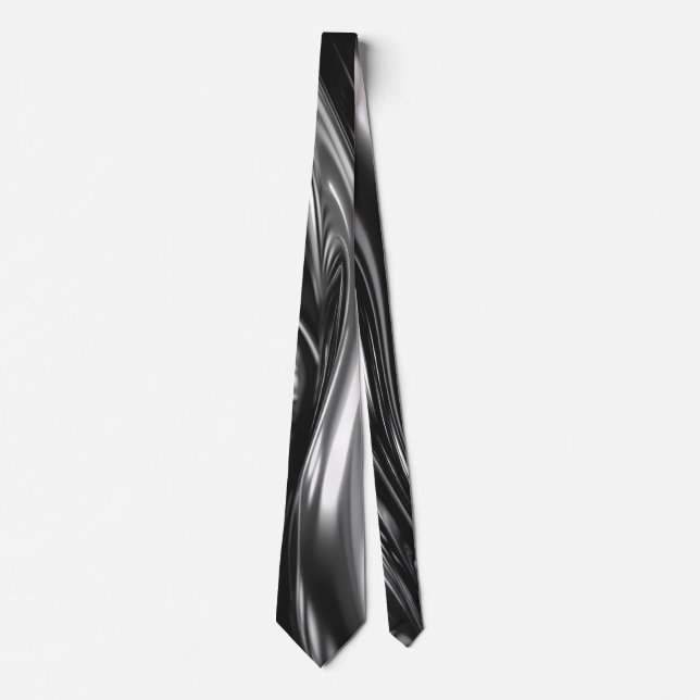 Flowing Silver Metal  Tie (Front)