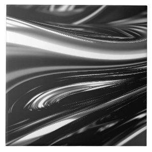Flowing Silver Metal  Tile