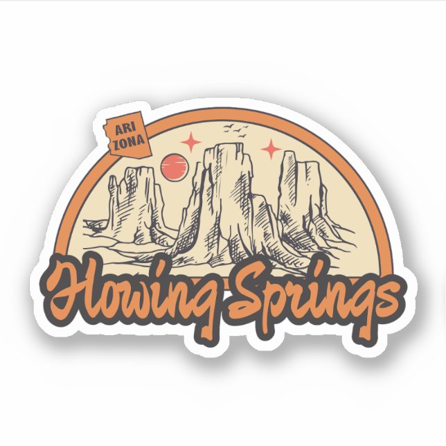 Flowing Springs, Arizona  Sticker (Front)