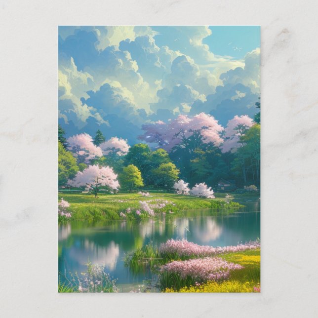 Flowing Symphony of Nature's Colours Postcard (Front)