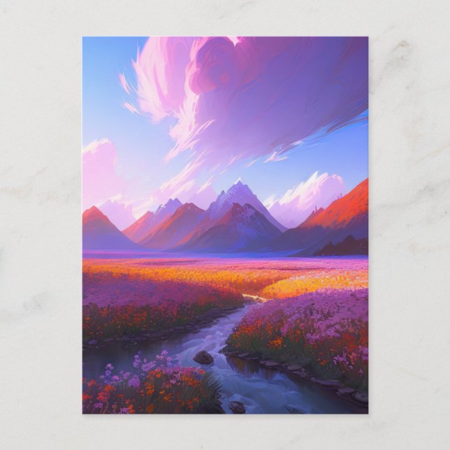 Flowing Through Fields of Color Postcard (Front)