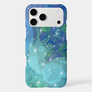 Flowing Unicorn Silhouette (blue/green w/stars)