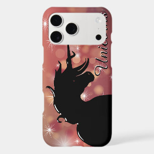 Flowing Unicorn Silhouette (maroon stars)