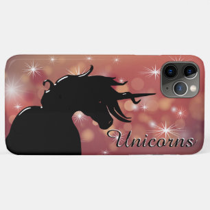 Flowing Unicorn Silhouette (maroon stars) iPhone 11 Pro Max Case