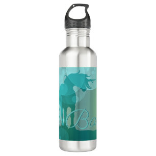 Flowing Unicorn Silhouette (teal w/teal bubbles) 710 Ml Water Bottle