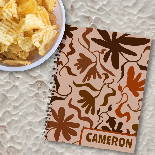 Flowing Vines Rustic Brown Personalized Notebook (Creator Uploaded)