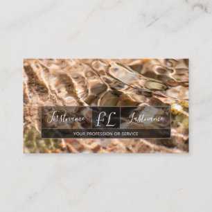 Flowing water creek mental health coach monogram business card