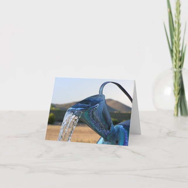 Flowing Water from Pitcher | Fountain Note Card (Front)
