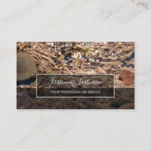 Flowing water in clear creek for mental health business card