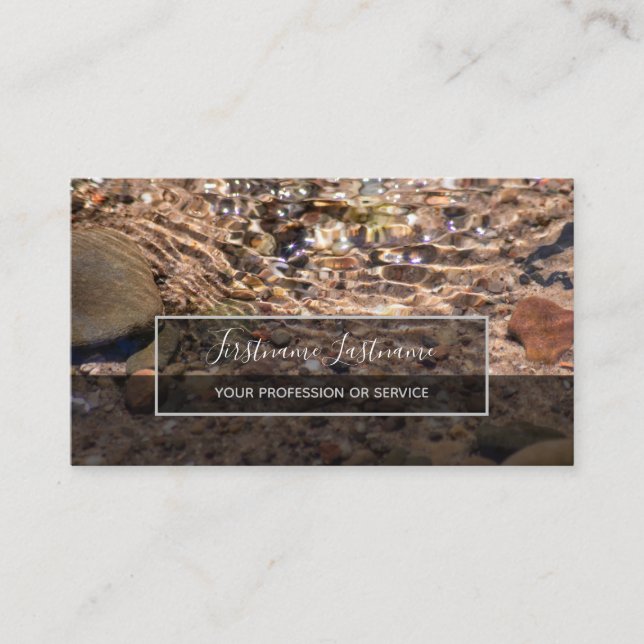 Flowing water in clear creek for mental health business card (Front)