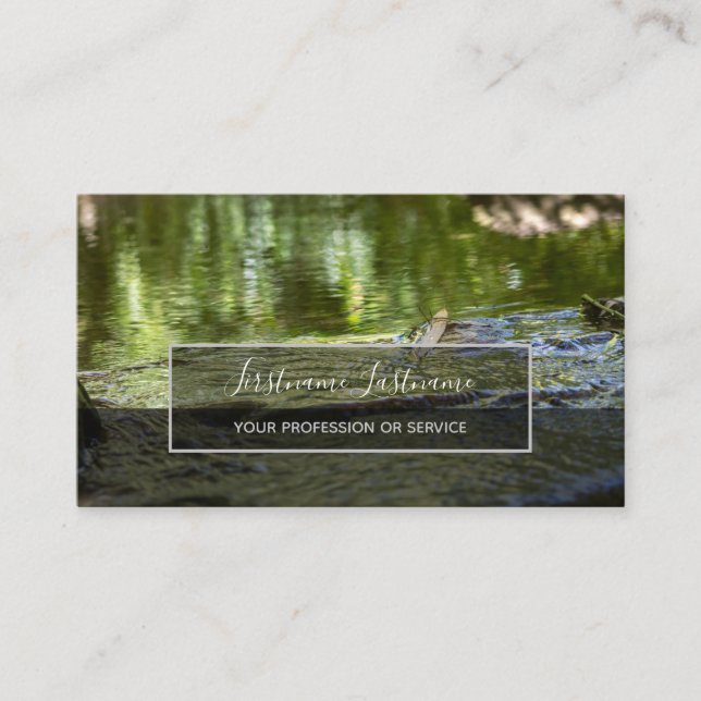 Flowing water in clear creek for mental health business card (Front)