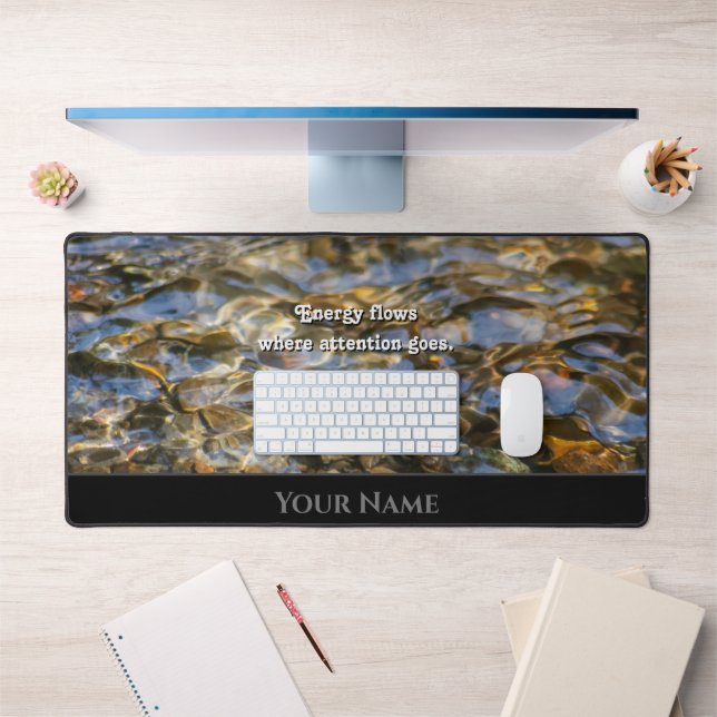 Flowing water motivational quote positive mindset desk mat (Office 1)