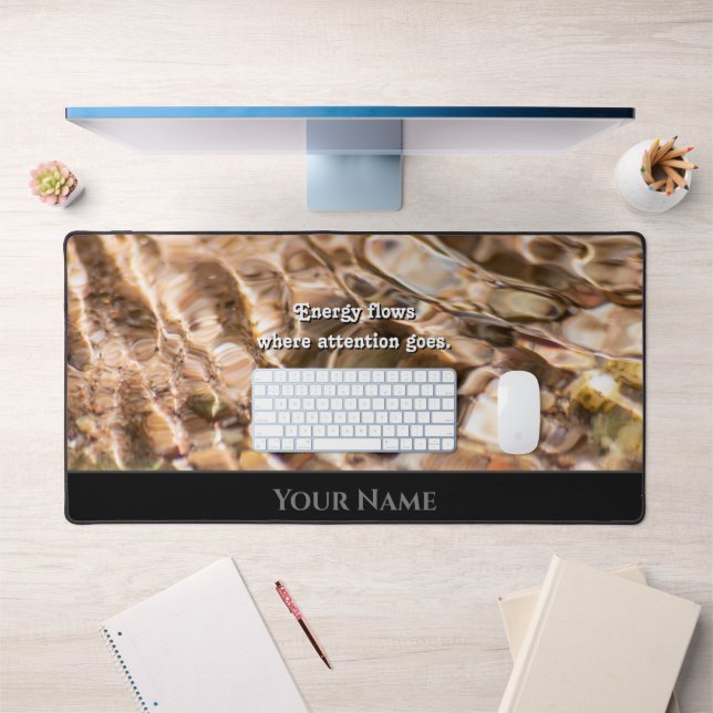 Flowing water motivational quote positive mindset desk mat (Office 1)