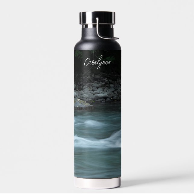 Flowing Water Nature Photo Personalised  Water Bottle (Left)