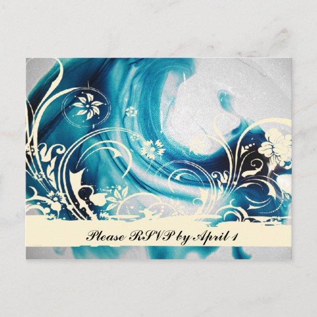 Flowing Water RSVP Invitation Postcard (Front)