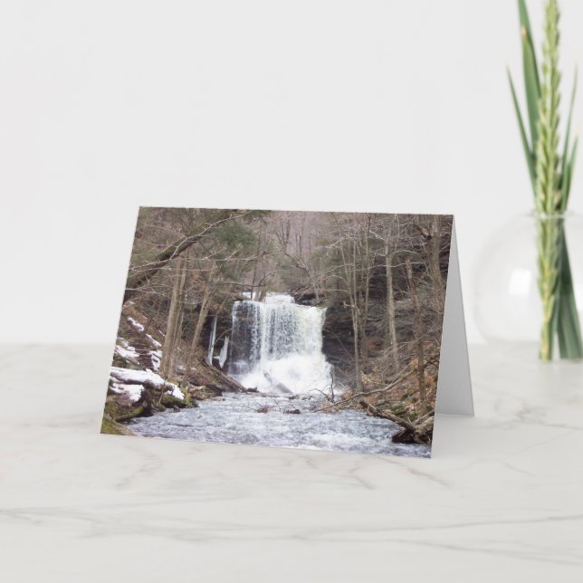 Flowing Waterfall Christmas Card (Front)