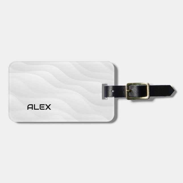 Flowing White Wave iPhone Case Luggage Tag (Front Horizontal)