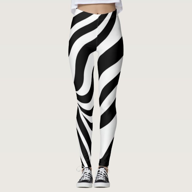 Flowing Zebra Stripes Leggings (Front)