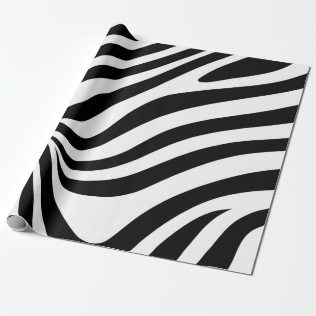 Flowing Zebra Stripes Wrapping Paper (Unrolled)