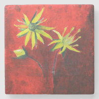 Flowres Art Marble Stone Coaster