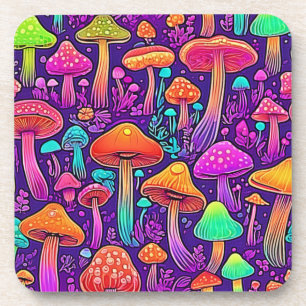 Flowy Neon Mushrooms Dance Coaster