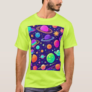 Flowy Neons: Planets & Stars T-Shirt
