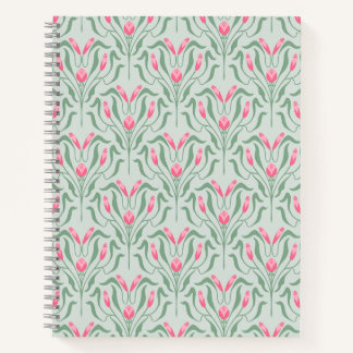 Flowy Pink Bud Spiral Notebook