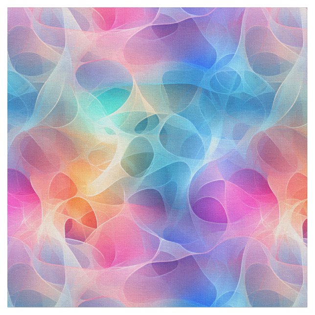 Flowy Rainbow Abstract Fabric (Close Up)