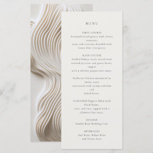 Flowy sculpted ivory wedding menu
