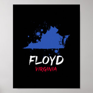 Floyd Virginia Va Paint Splatter Vacation Souvenir Poster