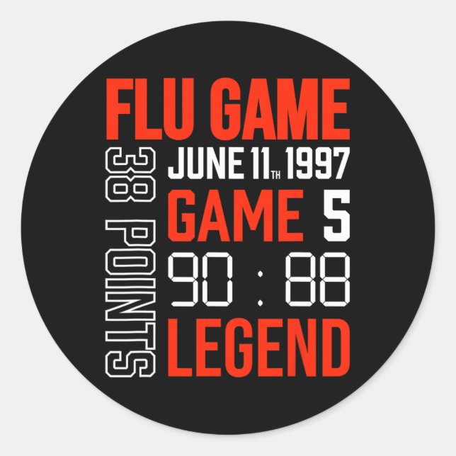 Flu Game Sketll Hiphop Street Fashion  Classic Round Sticker (Front)