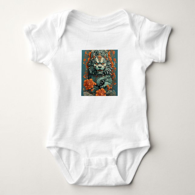 Flu Lion of Wisdom Baby Bodysuit (Front)