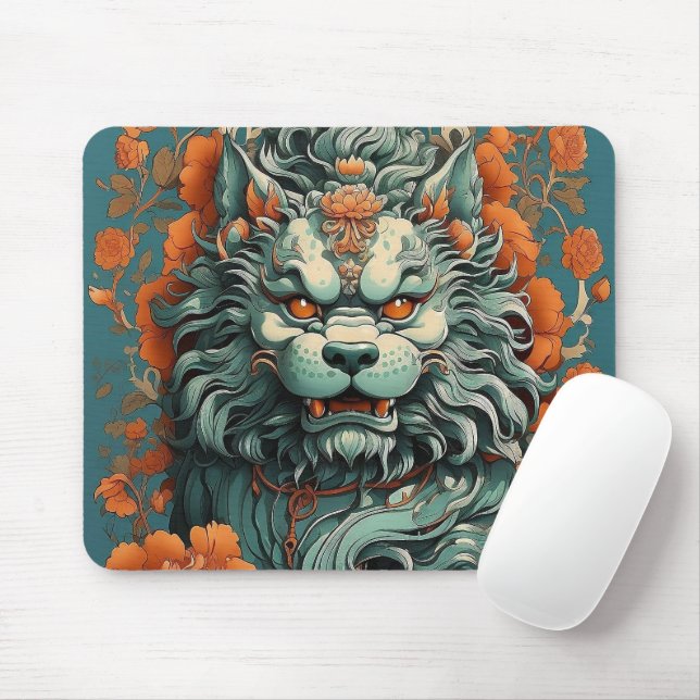 Flu Lion of Wisdom  Mouse Mat (With Mouse)