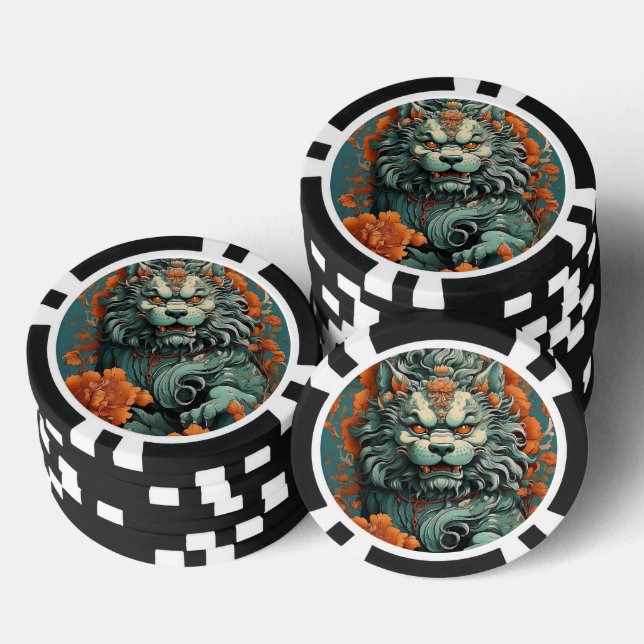 Flu Lion of Wisdom Poker Chip (Stack)
